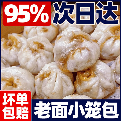 嵊州风味老面小笼包速食儿童早餐手工鲜肉半成品加热即食速冻包子