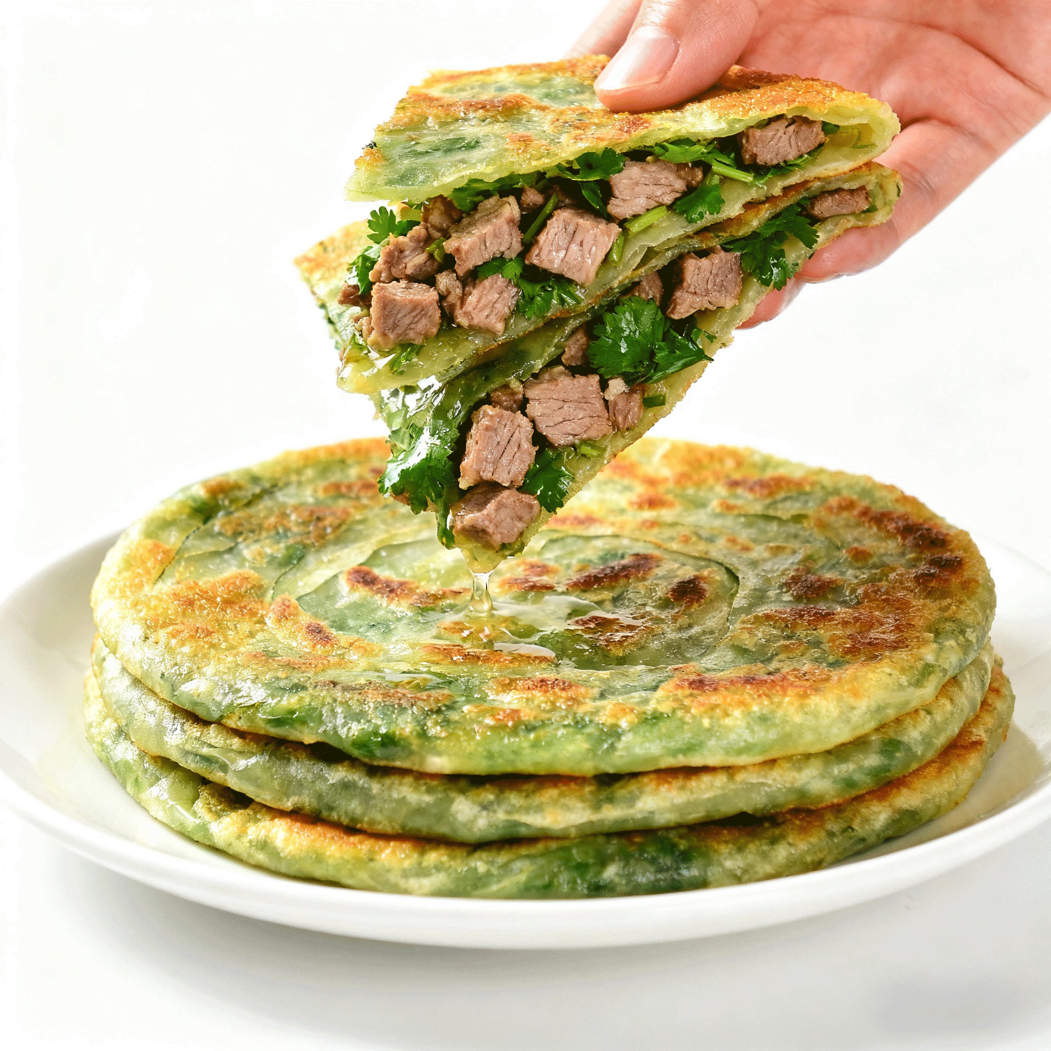 顺丰包邮香菜牛肉馅饼营养美味酥脆半成品学生早餐手工肉饼美食