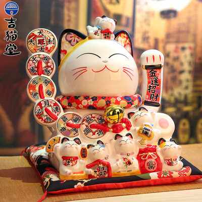 招自动前台堂礼品收银台开业猫家居客厅店铺招财猫吉手发财猫摆件