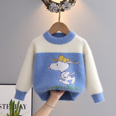 男童水貂绒毛衣秋冬2025新款