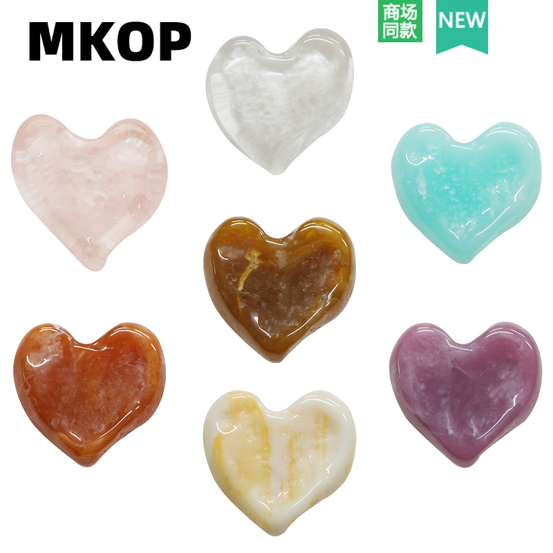 Mkop洞洞鞋配饰大理纹路爱心鞋花