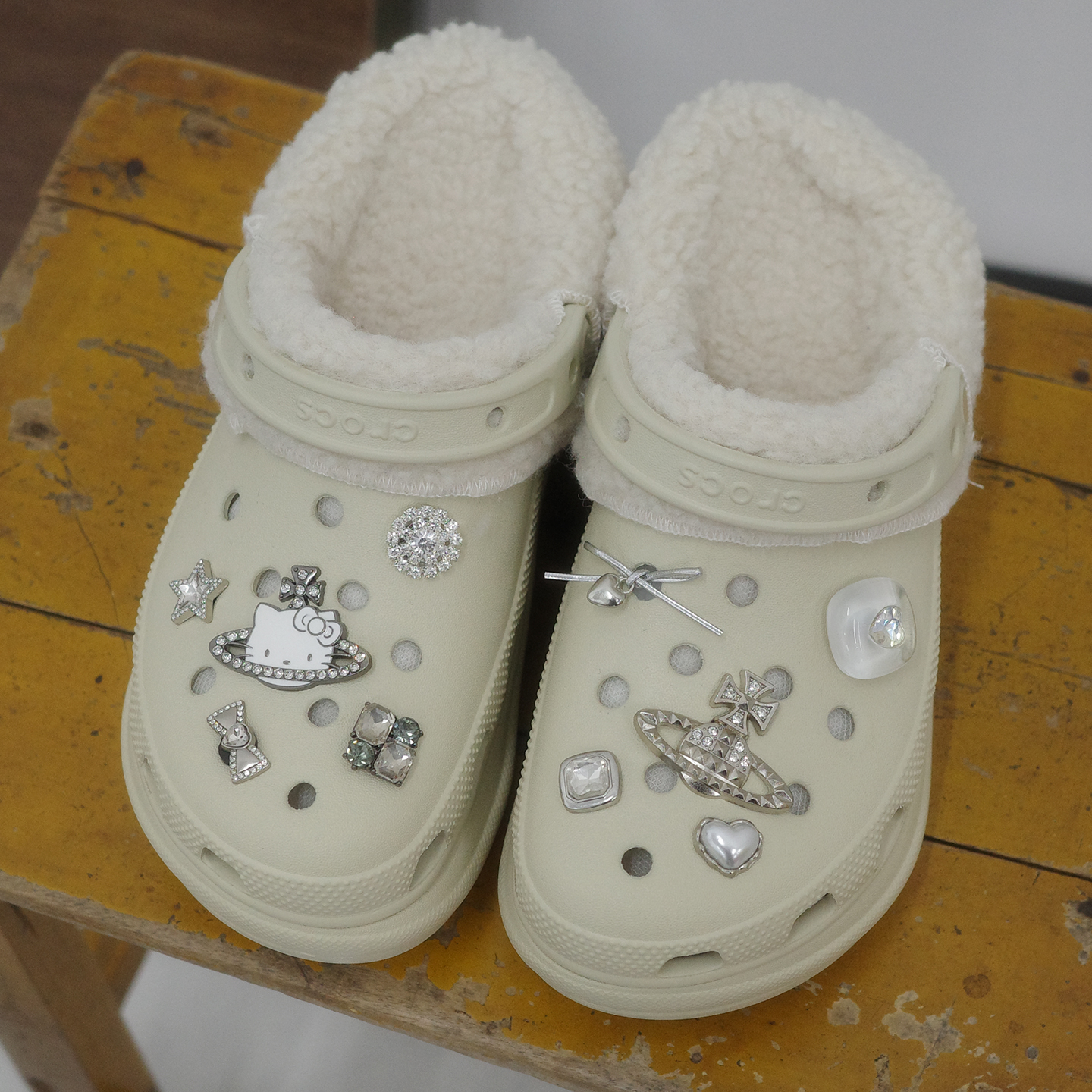 Mkop洞洞鞋内胆鞋套毛绒棉适配卡骆驰Cross/Crocs厨师鞋云朵泡芙