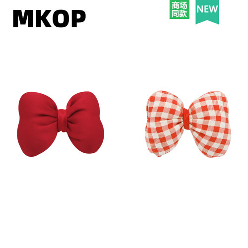 Mkop洞洞鞋配饰红色蝴蝶结鞋花