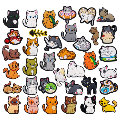 Mkop洞洞鞋配饰搞怪猫咪鱼骨鞋花