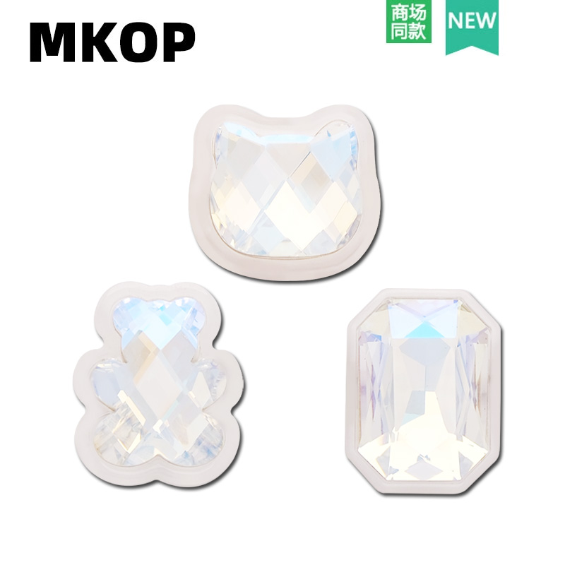 Mkop洞洞鞋配饰Y2K水晶宝石鞋花