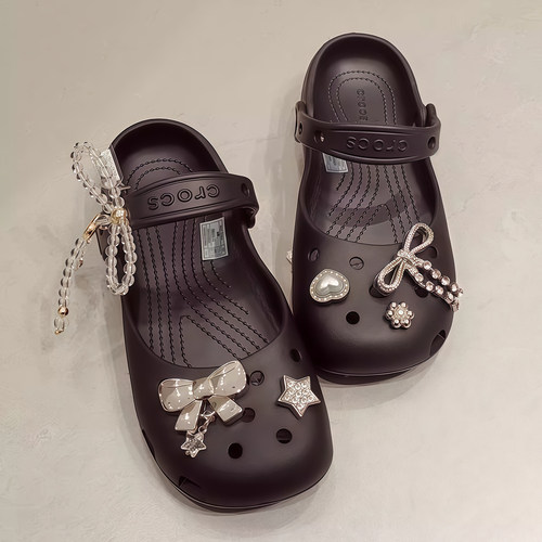 Mkop洞洞鞋配饰diy鞋扣配件蝴蝶结芭蕾舞鞋鞋花适配Crocs/Cross