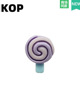 Mkop洞洞鞋配饰diy鞋扣配件紫色棒棒糖鞋花装饰扣适配Cross/Crocs