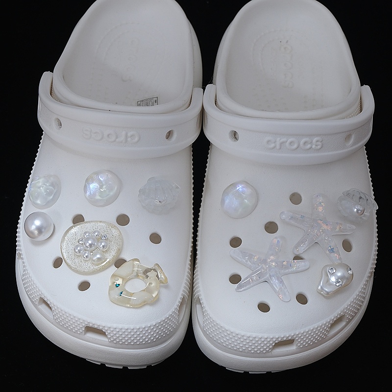 Mkop洞洞鞋配饰高级感鞋扣配件海星珍珠贝壳鞋花适配Crocs/Cross