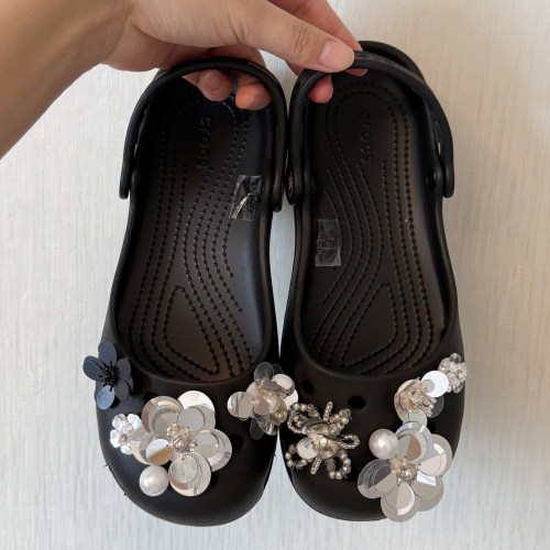 Mkop洞洞鞋配饰鞋扣配件珍珠花朵芭蕾舞鞋鞋花适配Cross/Crocs