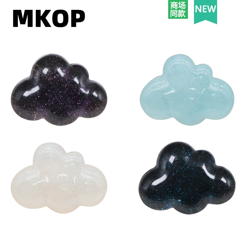 Mkop洞洞鞋配饰水晶云朵鞋花