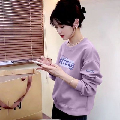 春秋韩版纯棉短款高腰卫衣