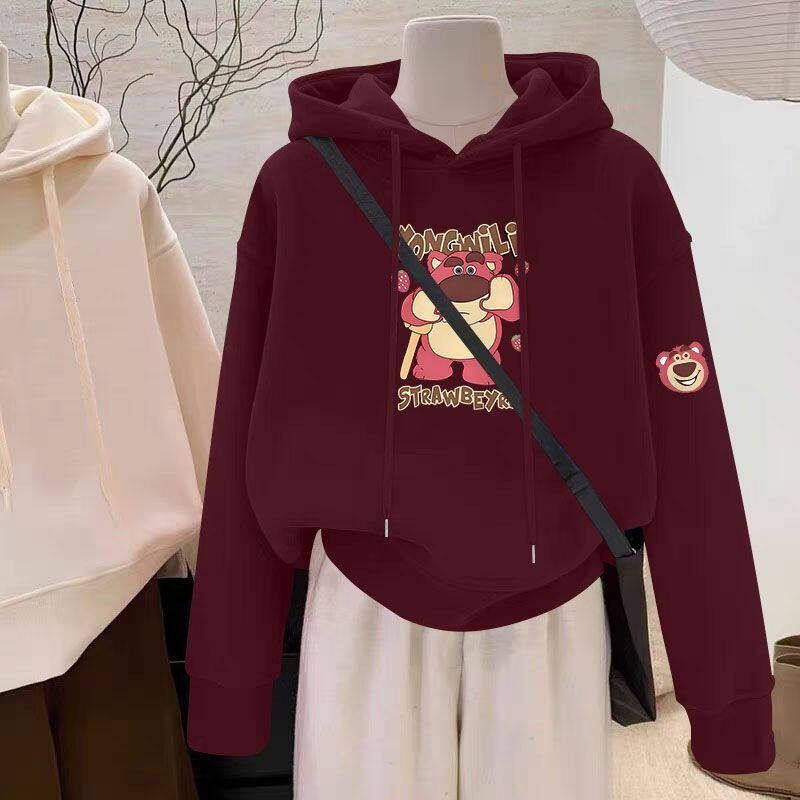 纯棉连帽短款卫衣女加绒加厚秋冬时尚洋气韩版百搭小个子保暖上衣