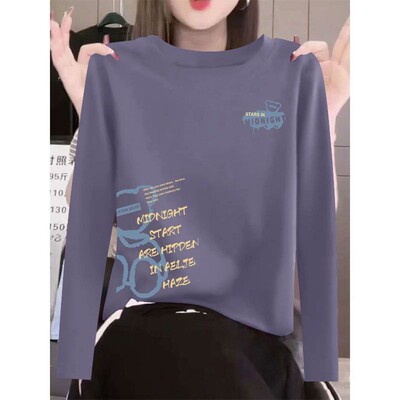 春秋女士纯棉长袖打底衫T恤