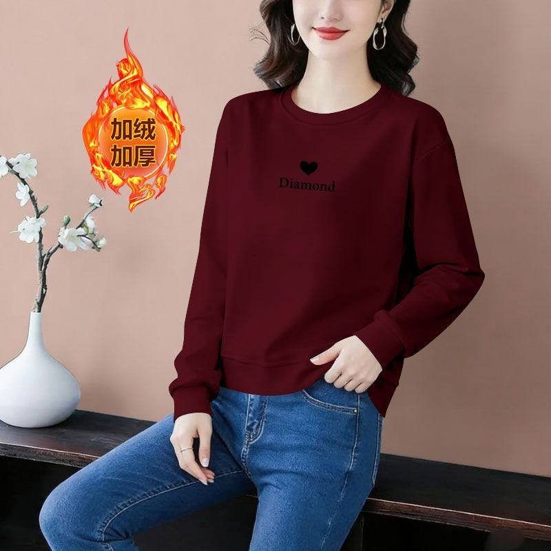 秋冬新款纯棉银狐绒加绒加厚短款卫衣女时尚洋气韩版百搭保暖外套