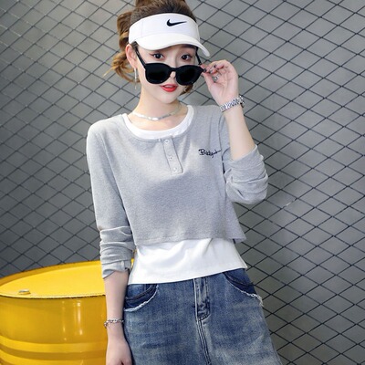 春秋假两件长袖打底衫女时尚潮流