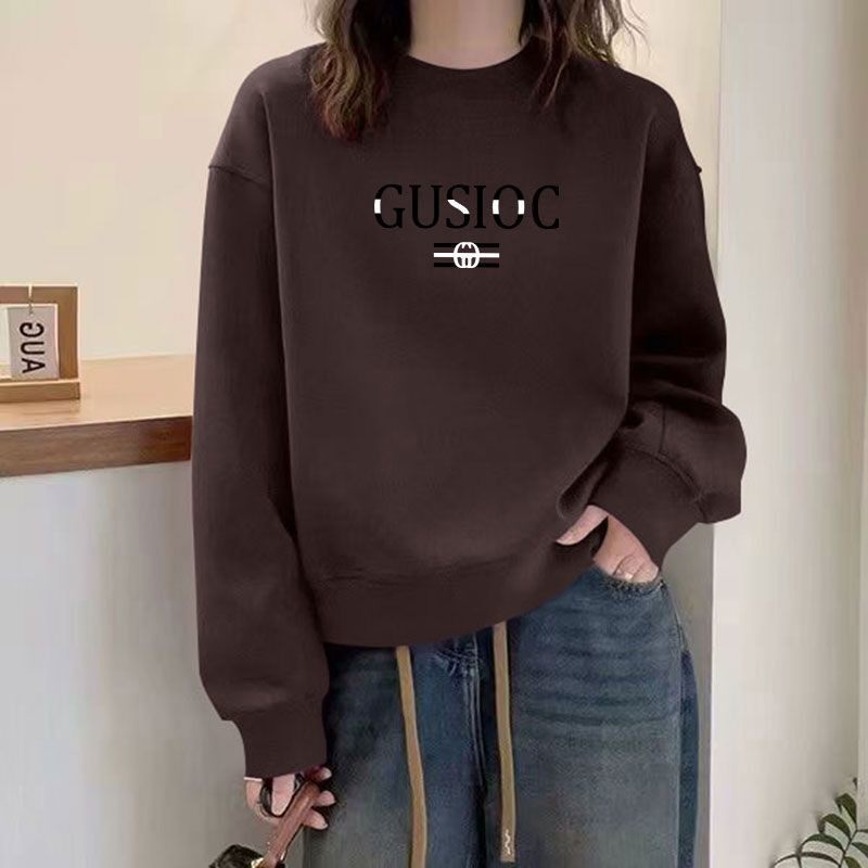 秋冬新款女士纯棉短款卫衣时尚韩版宽松遮肉显瘦小个子慵懒风上衣