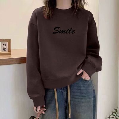 纯棉新款时尚百搭卫衣女春秋款