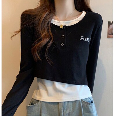 春秋长袖打底衫女时尚韩版洋气
