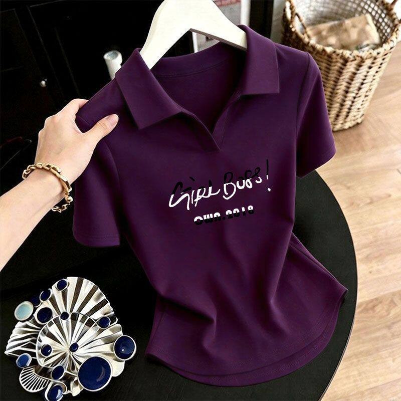 纯棉短袖翻领POLO衫T恤女夏季
