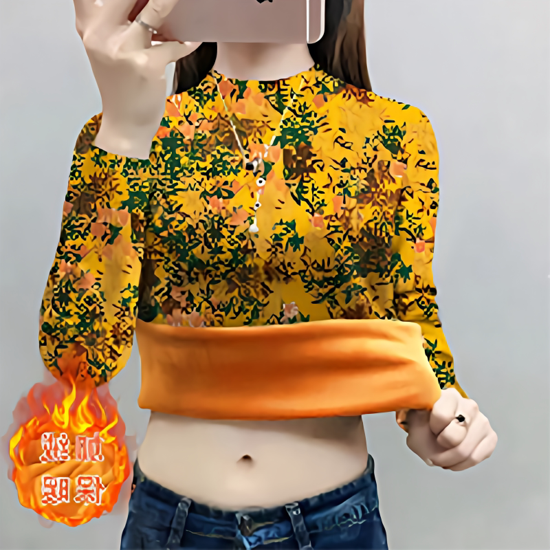 加绒加厚半高领卫衣女秋冬新款减龄时尚大码设计感休闲上衣女ins