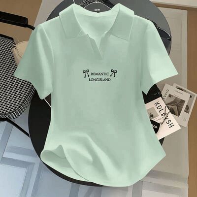 洋气短袖纯棉夏季polo衫女士新款