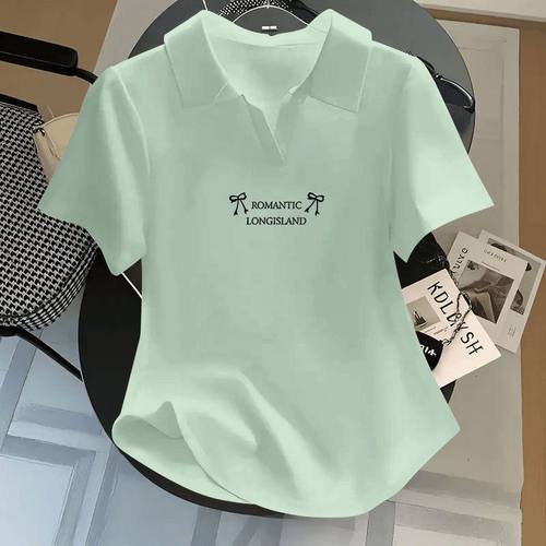 洋气短袖纯棉夏季polo衫女士新款