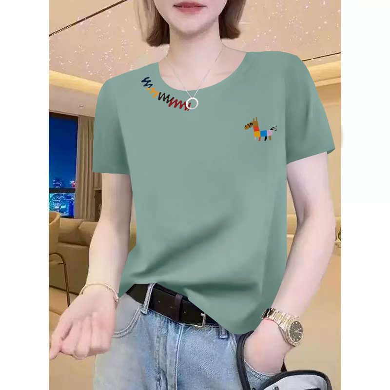 纯棉短袖t恤女新款夏季潮流洋气