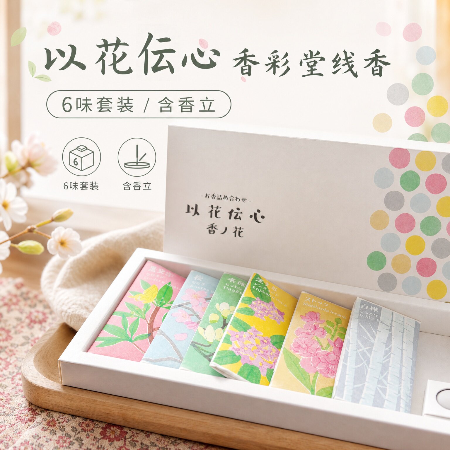 香彩堂以花伝心套装短线香