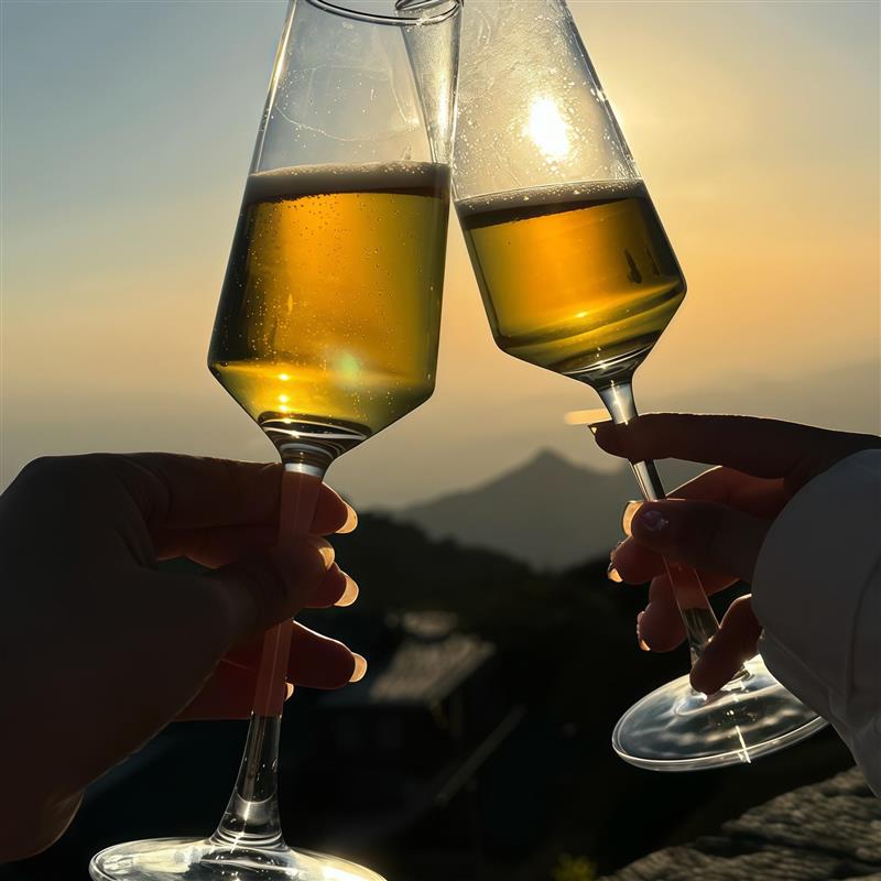 香槟杯轻奢高档水晶香槟杯起泡酒高脚杯家用创意酒杯杯鸡尾酒厂家