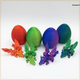 龙年爆款 3D打印飞龙蛋模型玩具关节龙摆件手办礼品鱼缸造景厂家