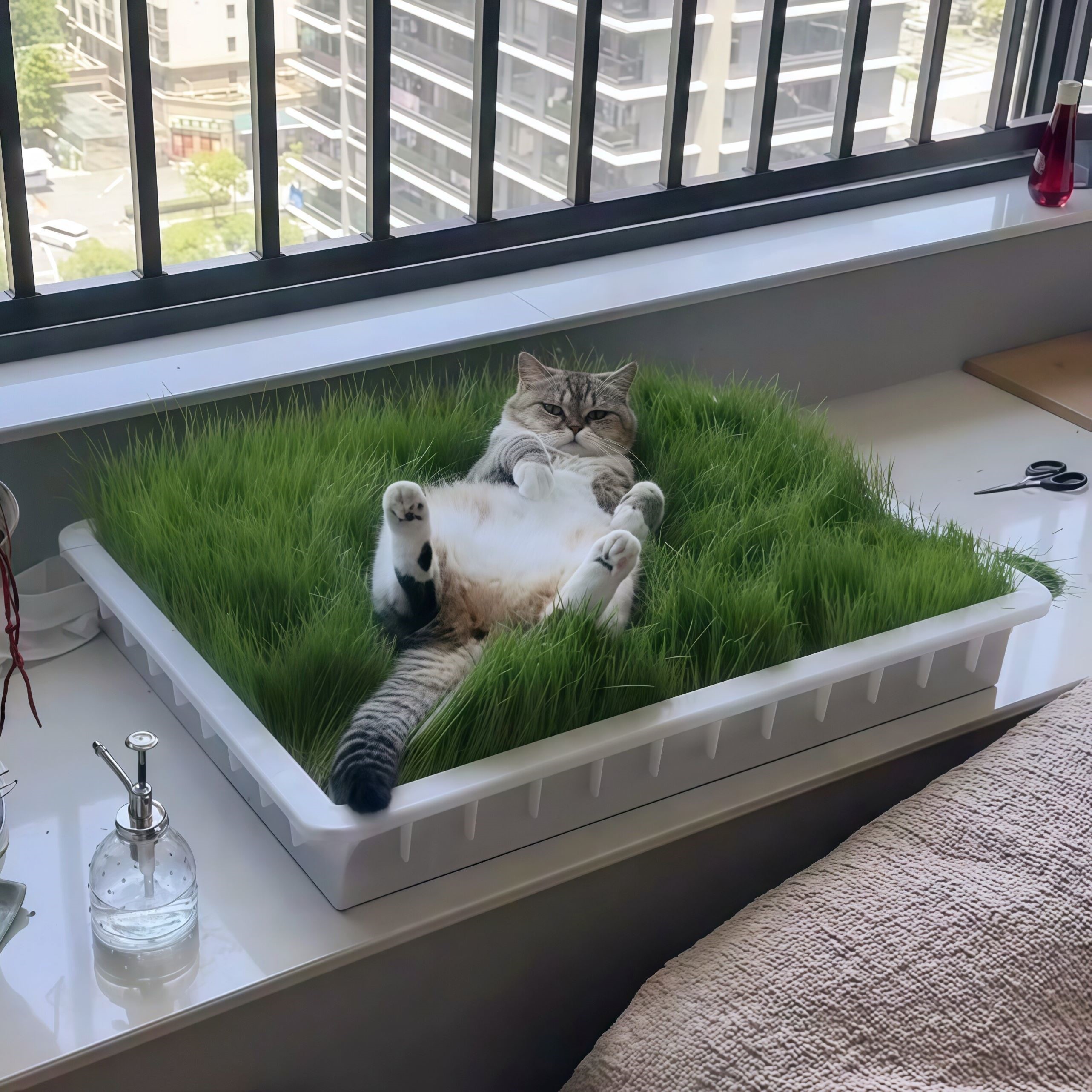 DIY椰砖猫草盒化毛透气防虫