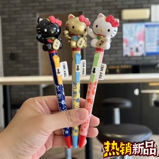 日版三丽鸥kt招财猫摇摇圆珠笔开运招财除厄凯蒂猫hellikitty