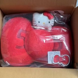 三丽鸥同款趴趴蝴蝶结抱枕HelloKitty凯蒂猫靠枕红色喜庆圣诞礼物