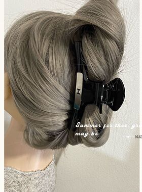黑色高品质抓夹女2025新款高级感发夹后脑勺大号鲨鱼夹子气质发饰
