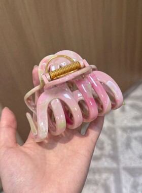 粉色花园~韩国高级感耐用南瓜抓夹女后脑勺发量多鲨鱼夹发夹头饰