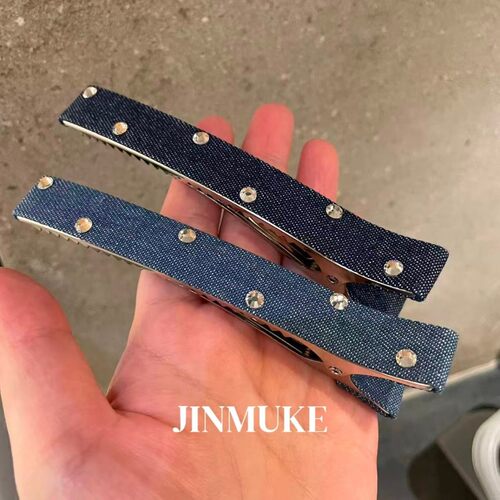 JINMUKE韩国进口发饰头饰气质百搭优雅牛仔布发夹横夹懒人夹
