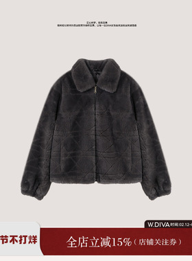 【芬境】芬兰进口皇冠级CD格纹拉链水貂皮草外套54C173216