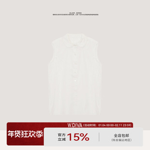 【云涧铃兰】精致温柔纯棉双层镂空伊顿领无袖衬衫53S242724