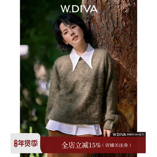 【云絮】桑蚕丝柔软真丝羊绒套头毛衫慵懒风女装54Z262754