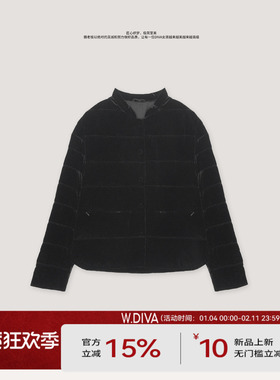 【暗纹丝华】柔光真丝乔绒90白鹅绒短款立领羽绒服54C022564