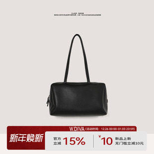 50B073329 ROW风实用主义高级羊皮托特包保龄球包 黑色时尚