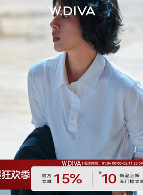 【叠穿搭子】ROW风POLO翻领长袖T恤纯欲慵懒风女装53T232730