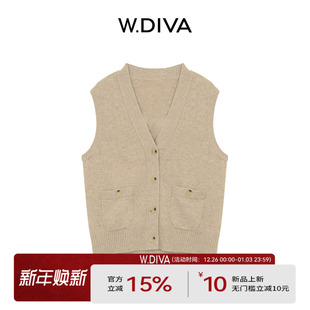 知识分子风简约马甲女53C242865 叠穿山羊绒开衫 纽叙开衫