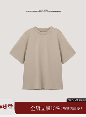 【基础构象】棉呼吸基础款圆领短袖T恤休闲慵懒风女53T273012