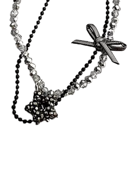 showdigu星星蝴蝶结项链