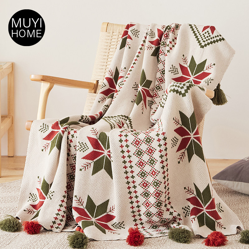 MUYI HOME波西米亚风纯棉毛毯客厅沙发毯盖毯全棉毯子民宿床上用,床上用品,休闲毯/毛毯/绒毯,淘宝优惠券,粉丝福利购,淘宝优惠卷