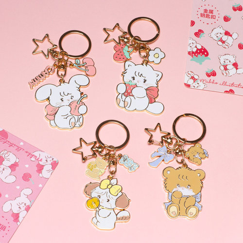 mikko金属钥匙扣可爱情侣挂件