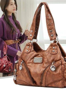 Retro Soft Leather Locomotive Bag New Trend Diagonal Stradd