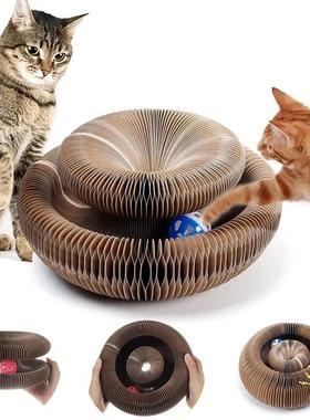 Magic Organ Cat Toy Cats Scratcher Scratch Board Round Corru