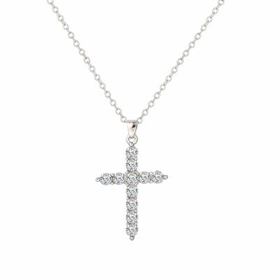 Diamond cross pendant necklace满钻十字吊坠项链时尚吊坠锁骨链